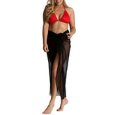 InstantFigure Long Sheer Mesh Cover-Up Sarong 33631